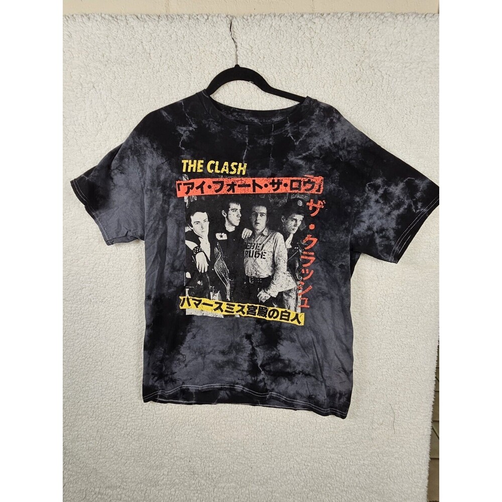 The Clash Women's Graphic Short Sleeve Navy Blue Tie Dye T-Shirt Size M/L